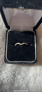 14k WG Wedding Ring w/matching band .25 Princess cut/Round Helo