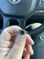 Black Diamond Ring With Black Diamond Band.