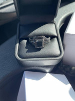 Black Diamond Ring With Black Diamond Band.