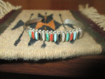 Janice Paloma Zuni bracelet, Sterling silver with multi stones