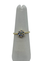 14K Yellow Gold Lady's Engagement Ring Moissanite 1.2ct- 1.9 Gr- 6 3/4