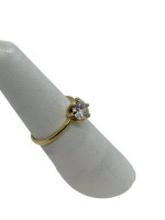 14K Yellow Gold Lady's Engagement Ring Moissanite 1.2ct- 1.9 Gr- 6 3/4