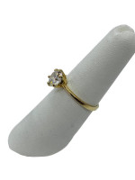 14K Yellow Gold Lady's Engagement Ring Moissanite 1.2ct- 1.9 Gr- 6 3/4