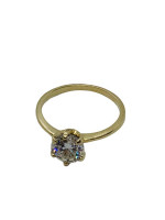 14K Yellow Gold Lady's Engagement Ring Moissanite 1.2ct- 1.9 Gr- 6 3/4