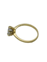14K Yellow Gold Lady's Engagement Ring Moissanite 1.2ct- 1.9 Gr- 6 3/4