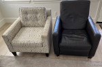Natuzzi leather sofa and recliner armchair