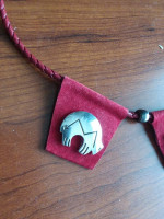 NECKLACE Southwestern/Native American inspired/silver buffalo lizard