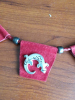 NECKLACE Southwestern/Native American inspired/silver buffalo lizard