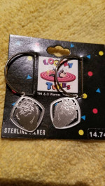 Sterling silver Tasmanian Devil earrings.