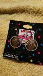 Sterling silver Tasmanian Devil earrings.