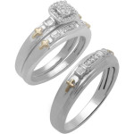 Forever Bride Trio Sterling Silver Ring Set 1/4 cttw * NEW IN BOX *