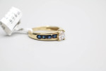 14k Yellow Gold Promise Ring w/Clear and Blue Topaz Gem (Size 6 1/2)