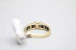 14k Yellow Gold Promise Ring w/Clear and Blue Topaz Gem (Size 6 1/2)