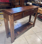 Rustic Sofa-Entryway-Tv Stand Table with Drawer and Shelf