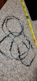 Silver Tone Beaded Long Necklace Jewelry