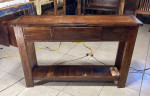 Rustic Sofa-Entryway-Tv Stand Table with Drawer and Shelf