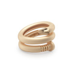 14k Solid Gold Satin Nail Ring