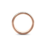 14k Solid Gold & Black Diamond 3 Rowed Pave Twist Ring
