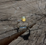 Rare Cat's Eye and Diamond White Gold Ring