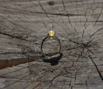 Rare Cat's Eye and Diamond White Gold Ring