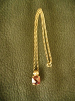 LAB MADE ORANGE SAPPHIRE NECKLACE SET IN 925 STERLING  SILVER