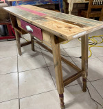 Rustic Desk-Sofa Table-Entryway Table with Drawer & Shelf