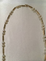 18K Yellow Gold and Cultured Pearl Necklace 17"
