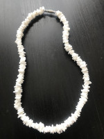 Hawaiian Surfer Beach Jewelry White Square Puka Natural Shell Necklace