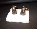Antique Siam Sterling Bell screw-back Earrings