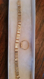 Diamond bracelet & ring - 14k