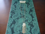One Wink 28 inch Goldtone Necklace w/ Faux Pearl Tassel Pendant New