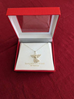 Angel Pendant Necklace (10 karat gold/sterling silver) -New