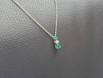 950 PLATINUM Chain Necklace Diamond Green Emerald Men/ Women