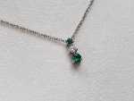 950 PLATINUM Chain Necklace Diamond Green Emerald Men/ Women
