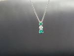 950 PLATINUM Chain Necklace Diamond Green Emerald Men/ Women