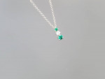950 PLATINUM Chain Necklace Diamond Green Emerald Men/ Women