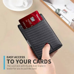 Men's 10 Card Slots Holder, Slim Wallet With Money Clip, RFID Block