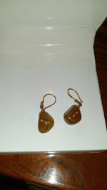 Amber Copper Earrings