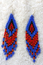 Earrings: Colorful, beaded, Colombian