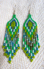 Earrings: Colorful, beaded, Colombian