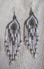 Earrings: Colorful, beaded, Colombian