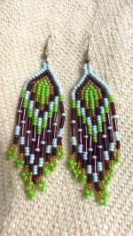 Earrings: Colorful, beaded, Colombian