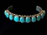 Turquoise Sterling Silver Row Cuff Bracelet