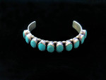 Turquoise Sterling Silver Row Cuff Bracelet