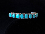 Turquoise Sterling Silver Row Cuff Bracelet