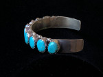 Turquoise Sterling Silver Row Cuff Bracelet
