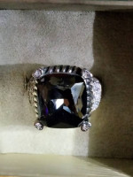 "BLACK SPINEL" 20 CARAT ON SILVER RING $125
