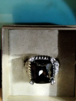 "BLACK SPINEL" 20 CARAT ON SILVER RING $125