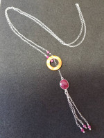 Ruby Necklace with Velvet box
