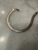 14kt Italian gold herringbone bracelet